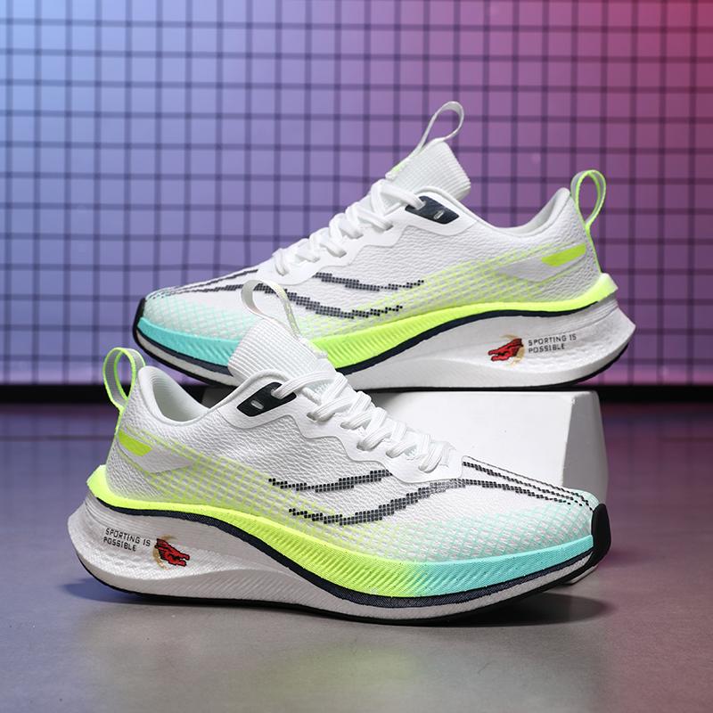 

Новые мужские и женские сетчатые спортивные кроссовки 2025 года с подошвой из попкорна, легкие, амортизирующие, повседневные кроссовки для бега 44