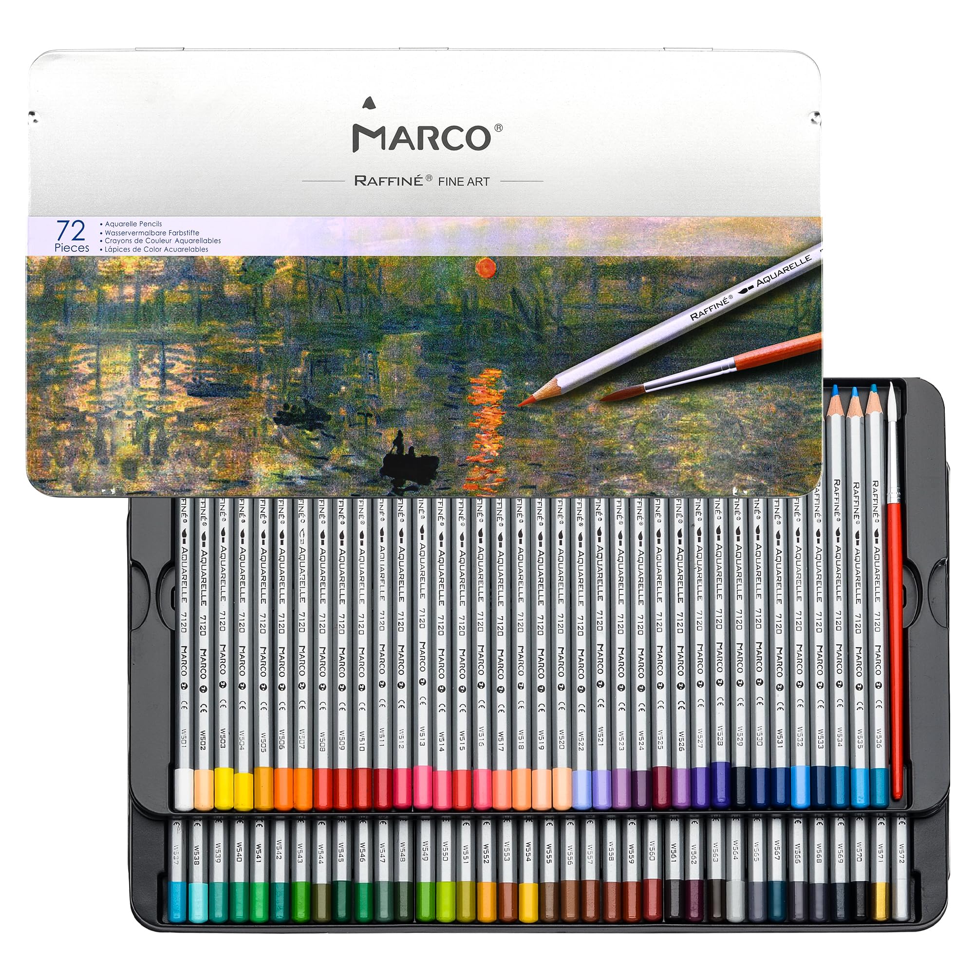 

Marco Colored 72 Sketch Цветная раскраска для воды для акварельных карандашей для начинающих Цветные деревянные цветные профессиональные цветные карандаши для