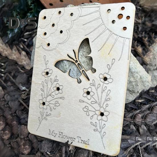 Wooden Flower Collection Board Flower Collector Nature Play Children's Adventure Board for Kids Outdoor Floral Picking Arranging Nature Walks Sorting