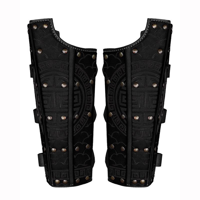 Medieval Viking Runes Cosplay Wristband Armguard Prop чёрный