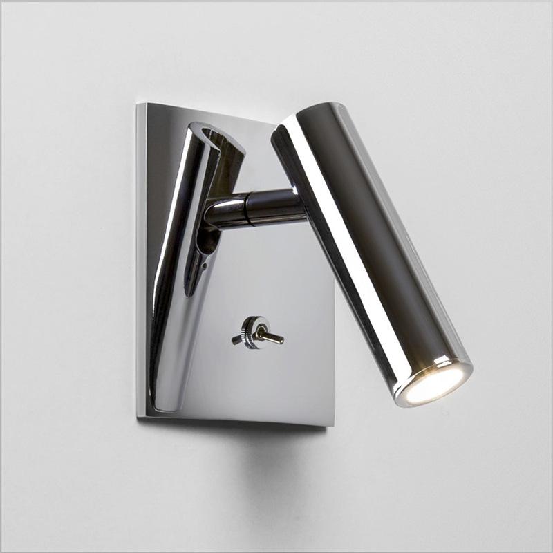 Embedded LED Wall Lamp with Switch Adjustable Hotel Bedroom Headboard Reading Light Bedside Sconce Spotlight Fixture AC100-220V