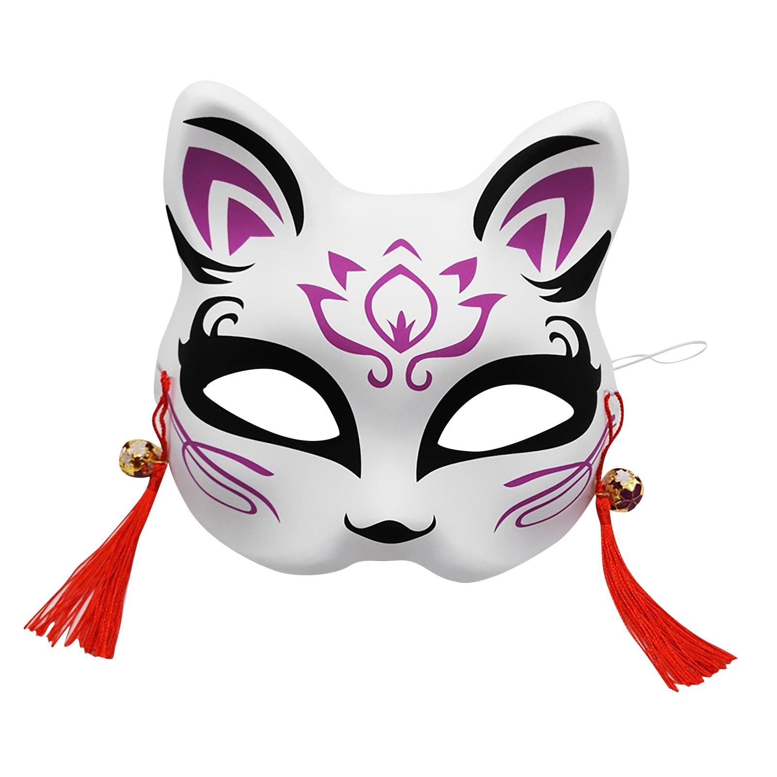 

Маска кошки, окрашенная половина аниме, маска кошки для половины лица, аниме, древний стиль, японский и ветер, потому что вторичный реквизит для вечеринки One Size