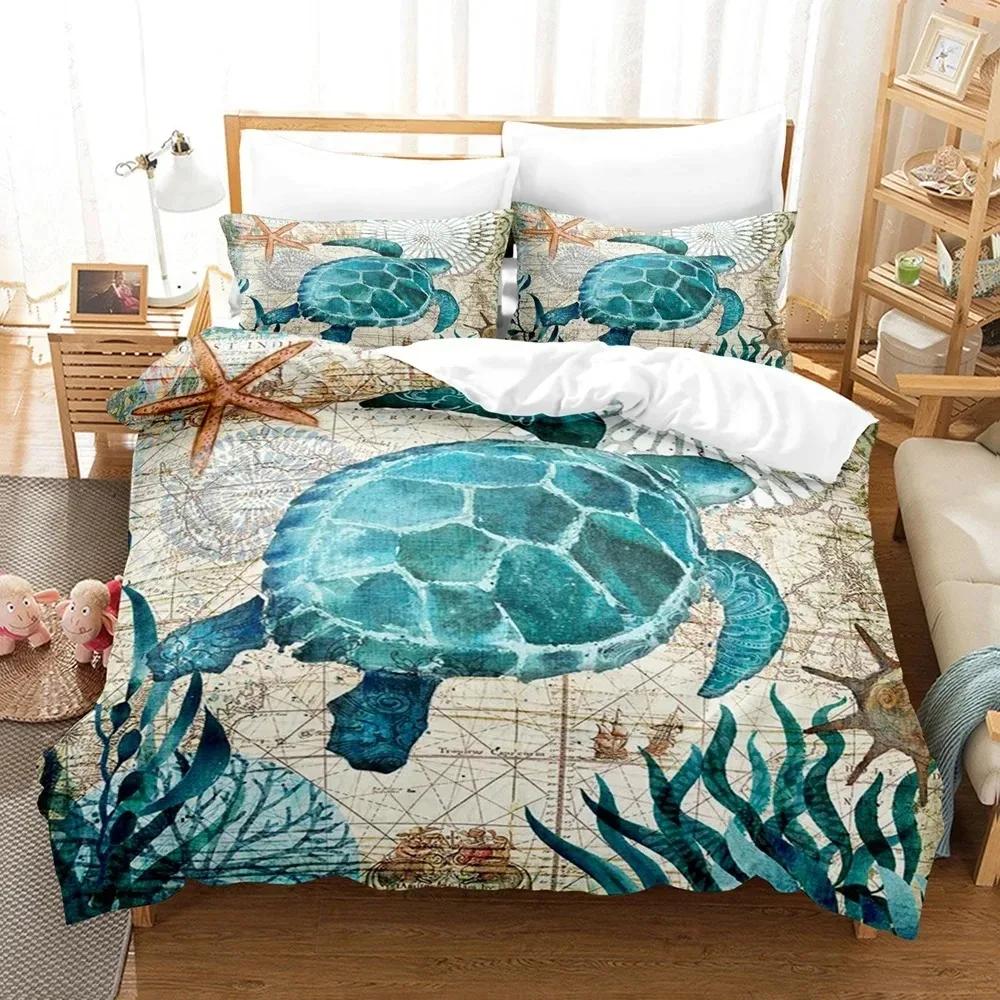 Ocean World Bedding Set Single Twin Full Queen King Size Jellyfish Bed Set Aldult Boys Bedroom Duvetcover Sets 3D Print