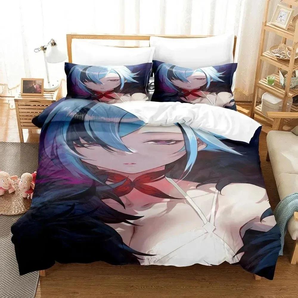 Anime Genshin Impact Arlecchino Bedding Set Duvet Cover Bed Set Quilt Cover Pillowcase Comforter King Queen Size Boys Adult