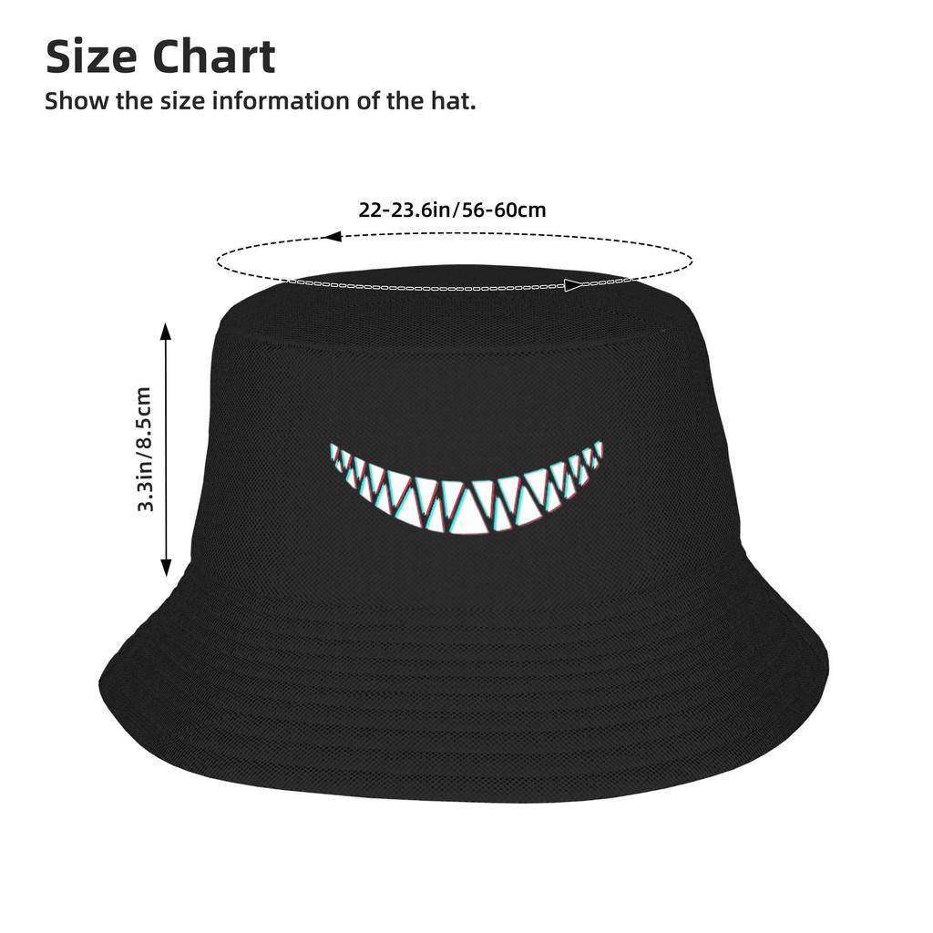 Beautiful Smile with Sharp Demon Teeth Bucket Hat Panama Bob Hats Outdoor For Summer Beach Fishing Unisex Fisherman Caps