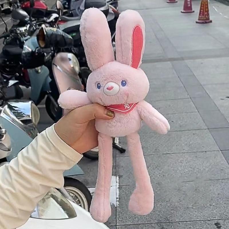 Plush-Rabbit Keychain Bunny-Keyring Stuffed Animals Doll-Keyring Charm Handbag Backpack Pendant for Valentines Day