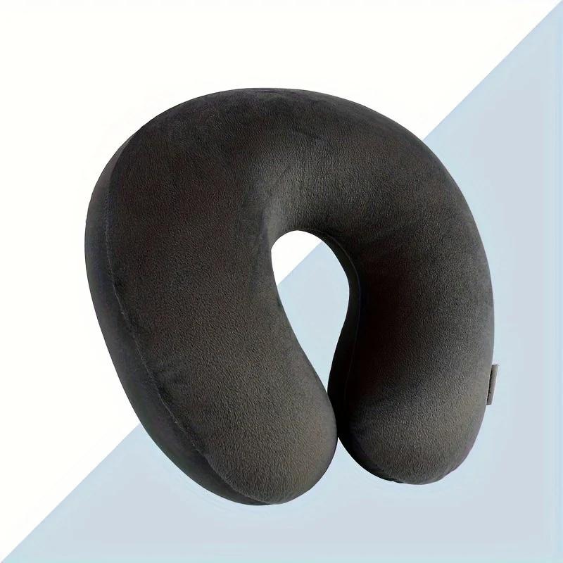 Plain color u-shaped pillow foam particle pillow travel portable neck pillow office nap pillow car neck pillow aircraft pillow