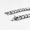 HNSP Acciaio Inossidabile Catena Miami Cuban Link Colore Argento Collana Per Uomo 7MM/9MM/15MM di Larghezza Punk Hip Hop Accessori