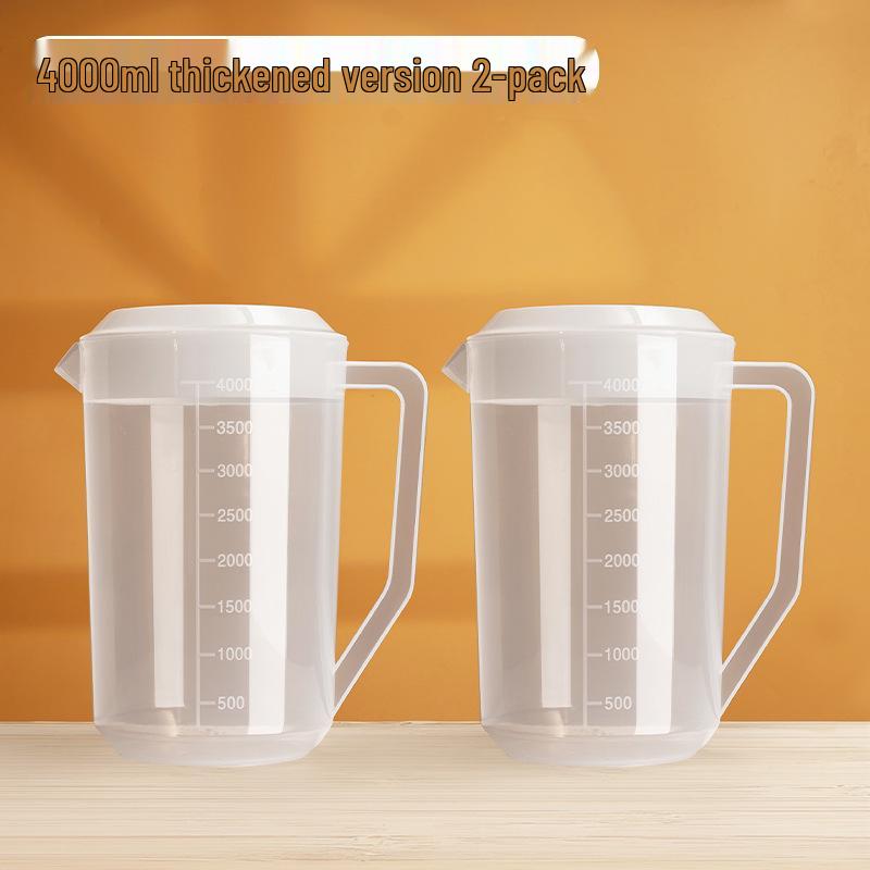 Large Capacity 5L Cold Water Pitcher, High Temperature Resistant, with Measuring Scale – Ideal for Milk Tea Shops and Tea Brewing.