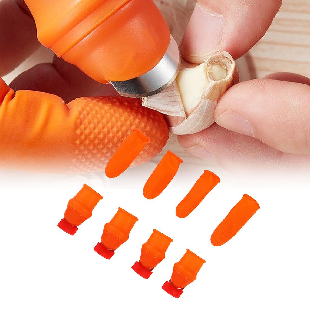 Silicone Thumb Knife Stainless Steel Thumb Knife Picker for Peel Pick Vegetables Pepper Beans