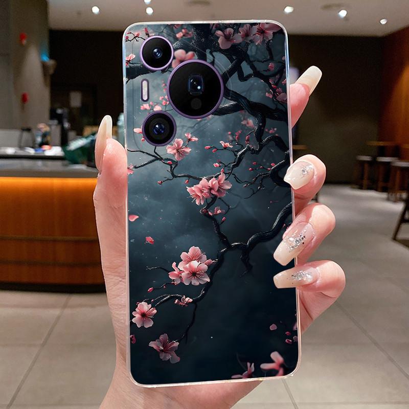 

Phone Case For Huawei Pura 70 Pro Plus 70Pro+ 5G Simplicity Luxury Butterfly Flowers Transparent Casing Soft Silicone Back Cover Huawei Pura 70 Pro