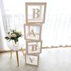 Runtow 1pc 25cm Transparent Letter Box ,Birthday Wedding Custom Name Balloon Box ,1st Birthday Party Decorations, Baby Shower
