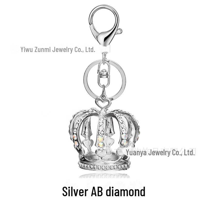 Personalized Diamond Crown Keychain - High-End Wedding Gift Metal Pendant