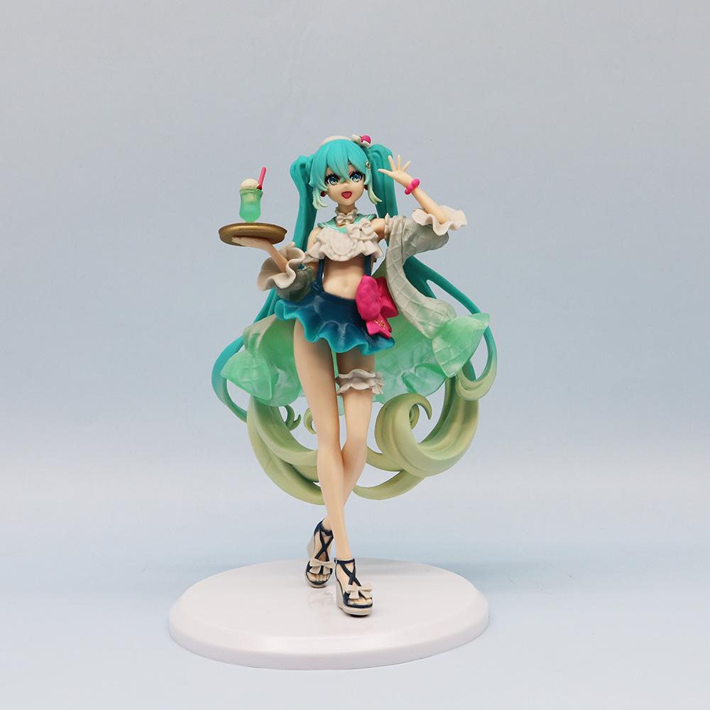18CM Anime Hatsune Miku Figure Sweet Sweets Melon Soda Float Standing Figure Cute Toy Gift Collection Aciton Figure PVC Doll