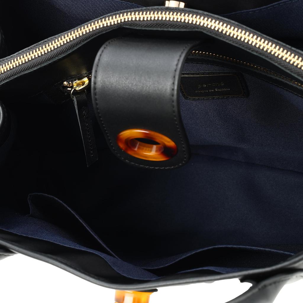 Nylon x Cowhide included utility tote BK [Pelke] 2-way 08-00-09690 Women's