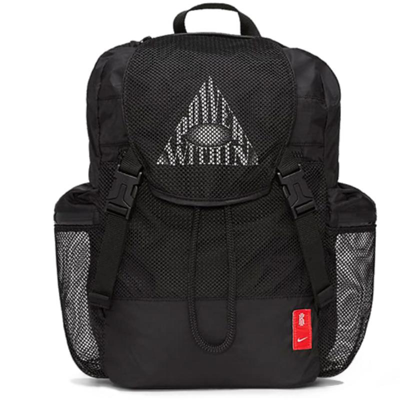 Nike Polyester Backpack Regular Unisex Black/Chili Red Lightweight Casual CU3939-010