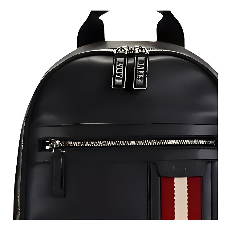 Bally Vintage Minimalist Striped Leather Backpack Mini Men Backpack Black 6227822