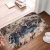 Realistic 3D Trap Hole Stone Brick Pattern Door Mat, Non-Slip Indoor Outdoor Welcome Rug for Kitchen Front Entrance Floor