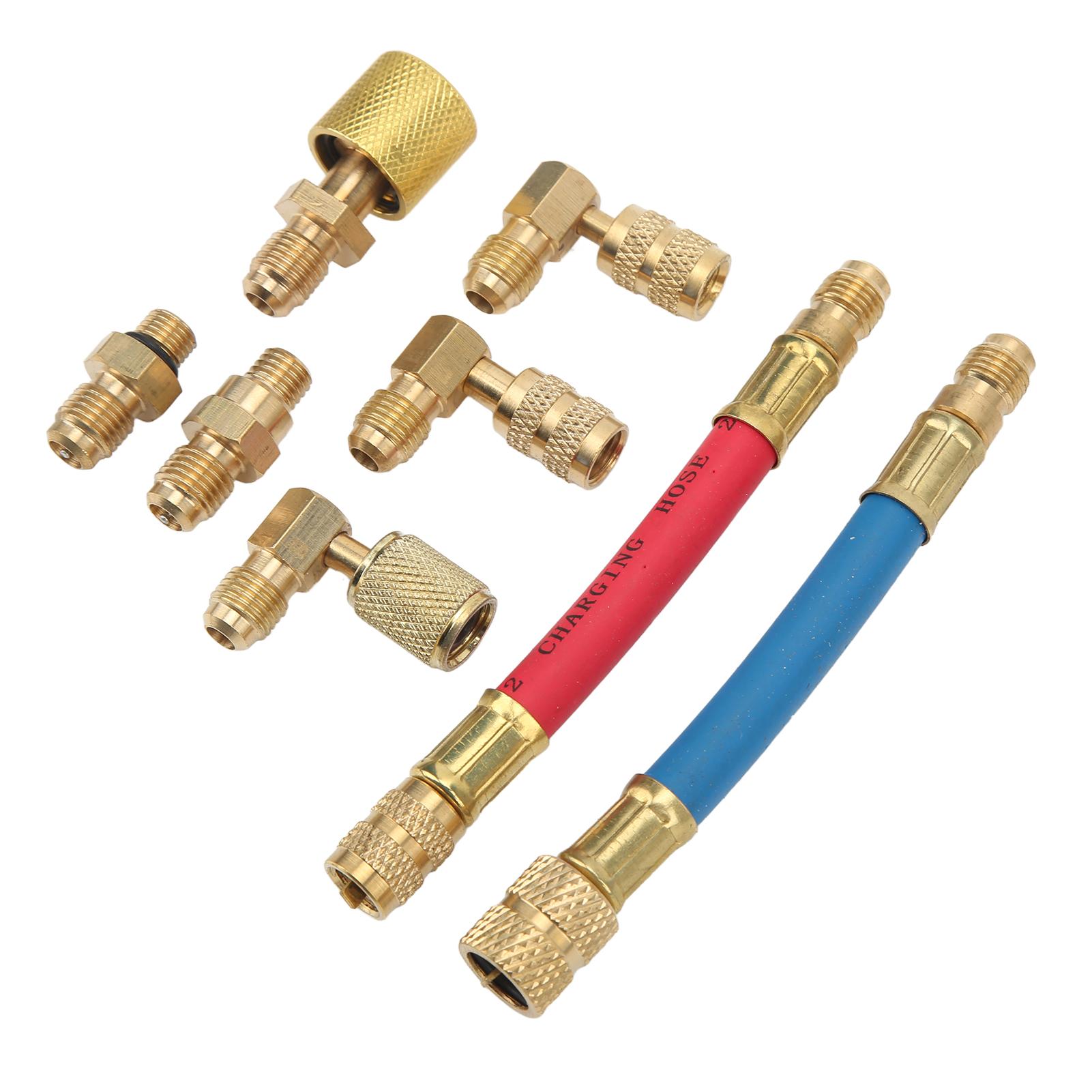 R134A R12 Car A C Air Conditioner Refrigeration Converting Adapter Connector Hose Set Kit