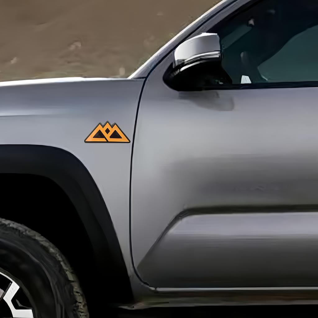 3D Metal Snow Mountain Logo Car Side Fender Rear Trunk Emblem Badge Sticker, Car Front Grill Badge, Car Decoration Additions