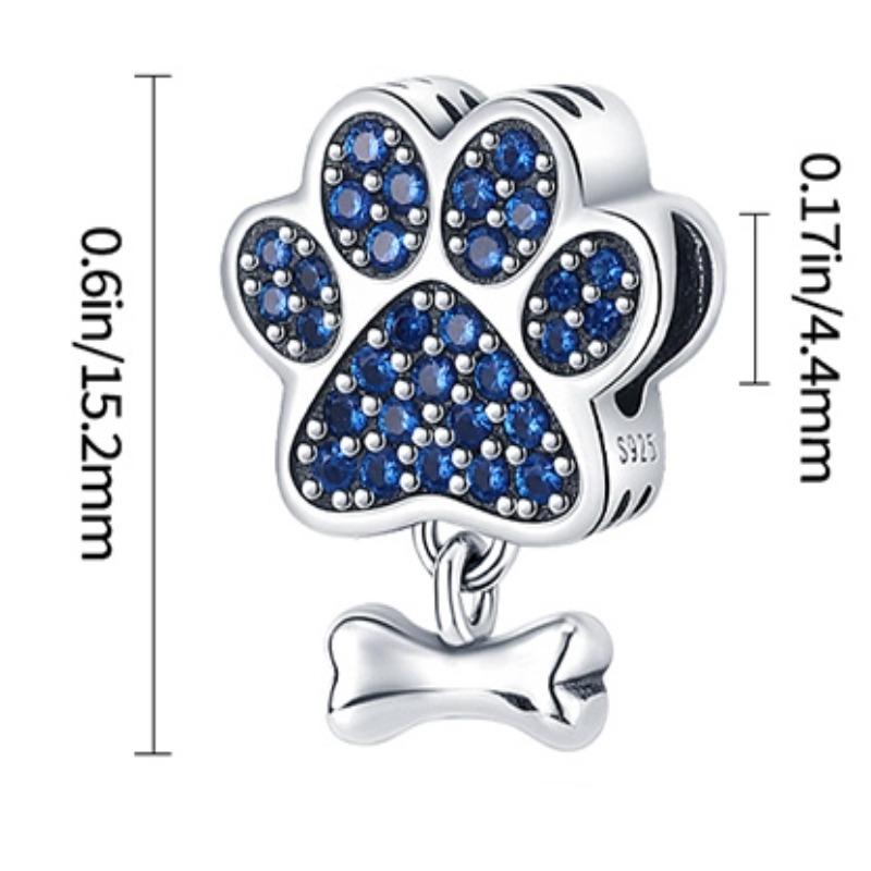 925 silver charm beads cute claw bone necklace suitable for original bracelets, necklaces, jewelry gifts