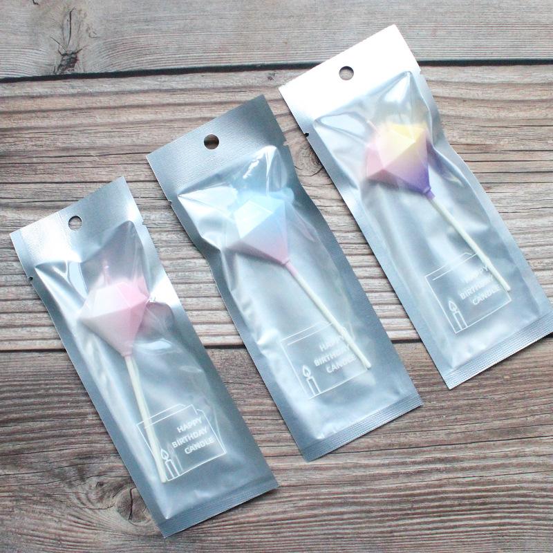 Single Gradient Color Diamond Cloud Birthday Candle Cake Decoration Party Supplies Creative Colorful Candle