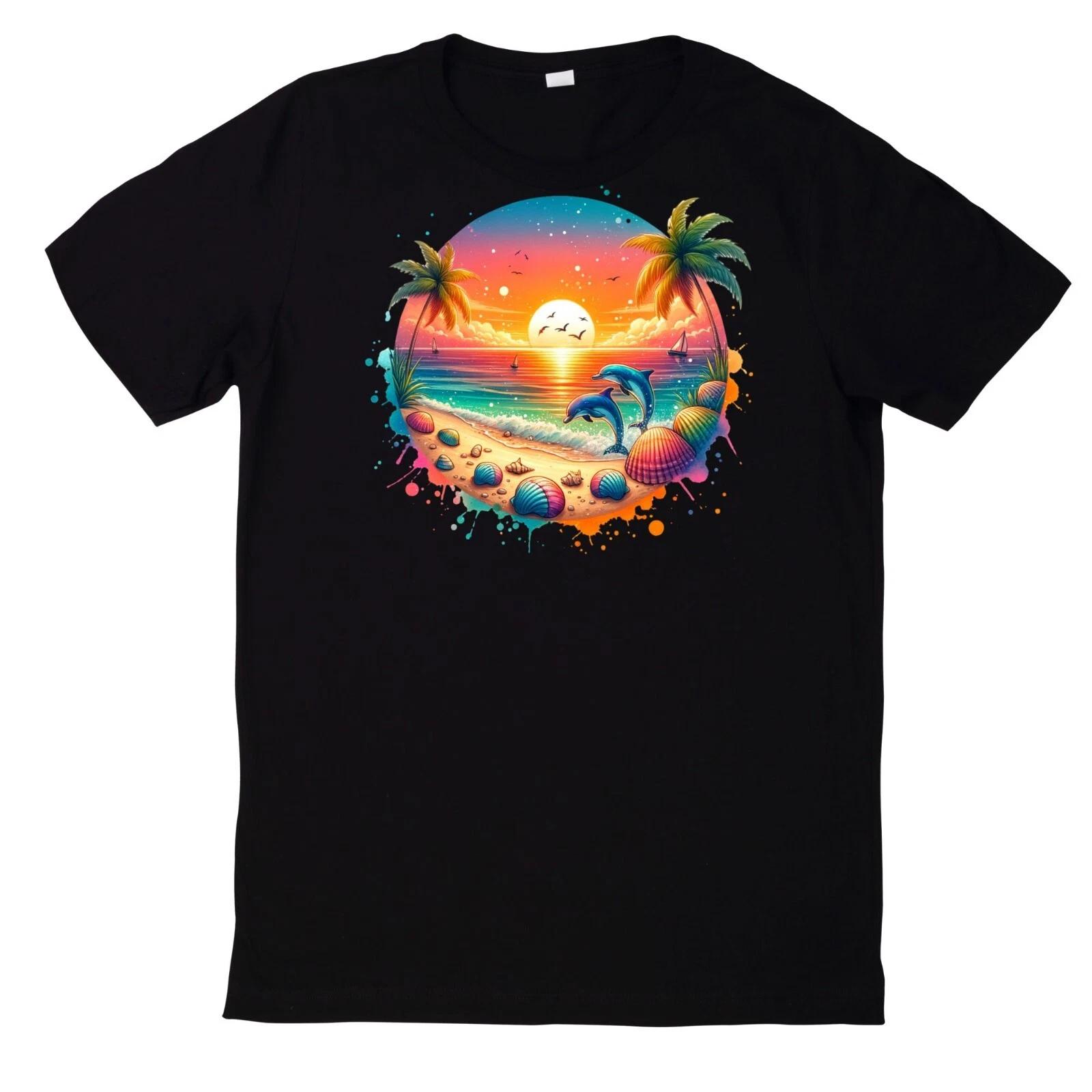 T-Shirt Sommer am Strand Motiv Baumwolle XS