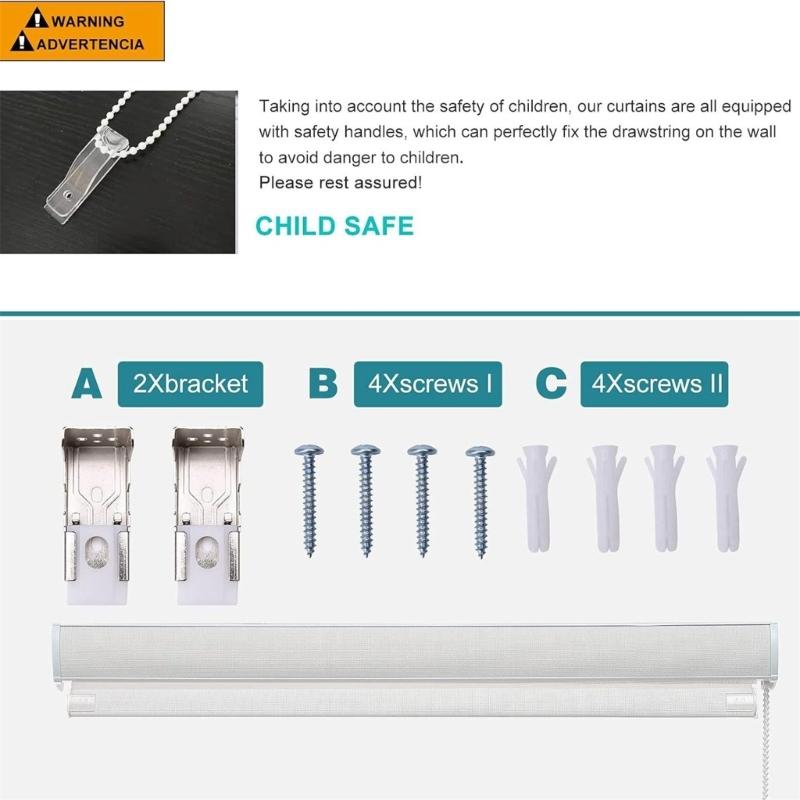 4Pcs Silver Metal Vertical Blind Mounting Brackets Replacement Hardware for Interior and Exterior Zebras Roller Shade