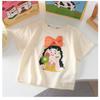 Children's Short-sleeved Pure Cotton Boys and Girls Summer Single-piece Medium and Large Children's Parent-child Wear