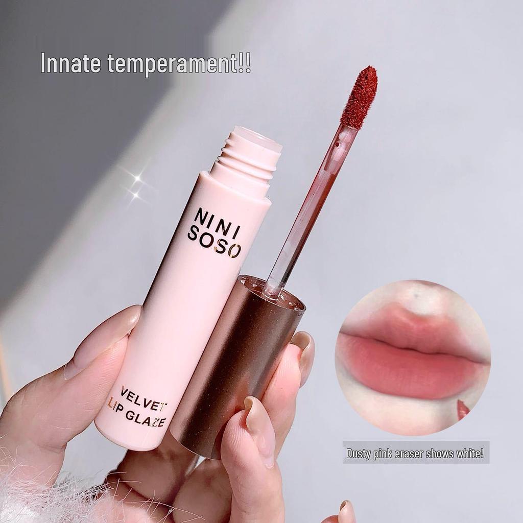 Ninisoso Velvet Matte Lip Gloss: Non-Stick, Low Saturation Lipstick