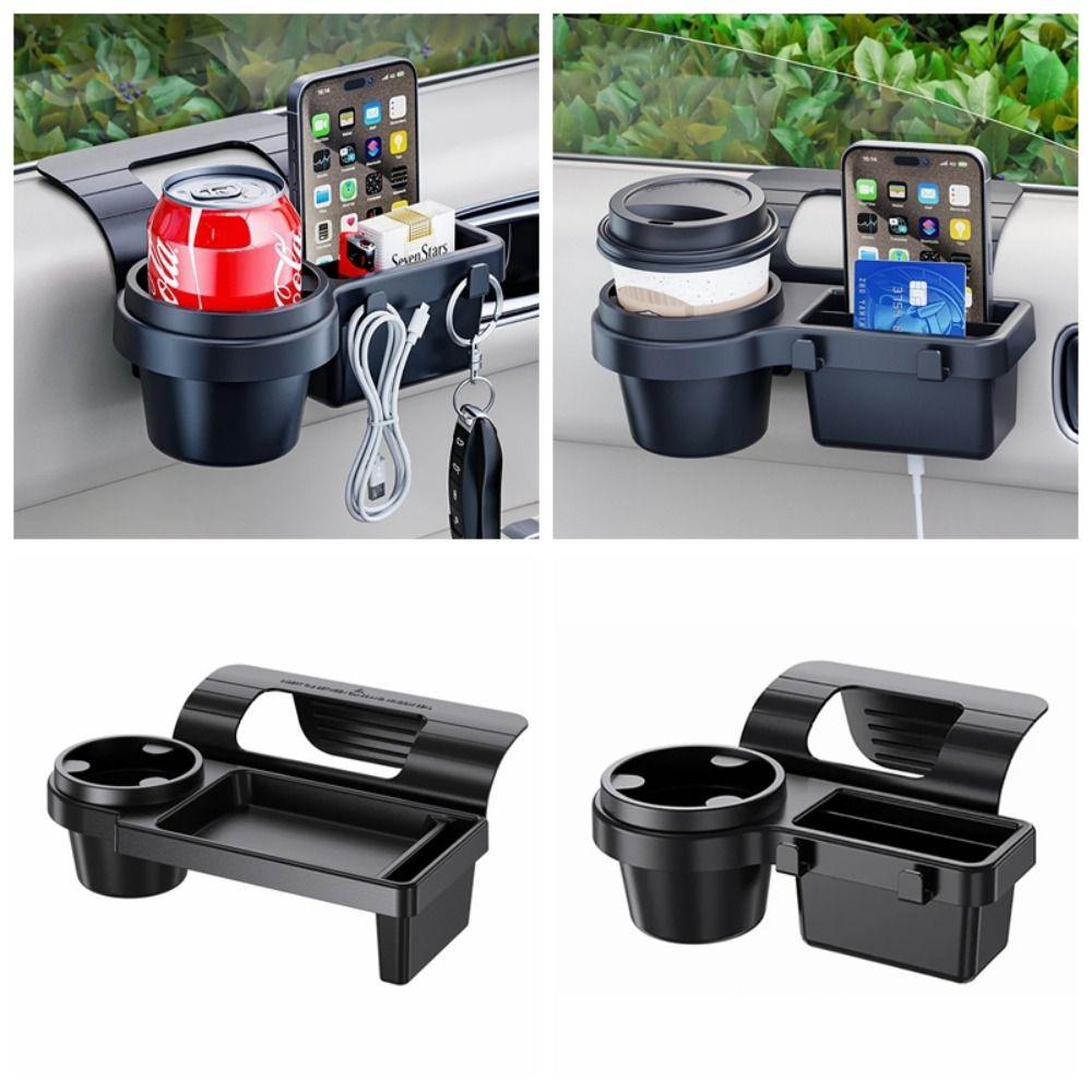 Plastic Car Door Cup Holder Dual Hanging Hooks Phone Organizer Portable Key Organizer Universal