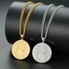 Double Sided Saint Brigid And Saint Benedict Pendant Necklace Vintage Religious Amulet Jewelry For Men Women