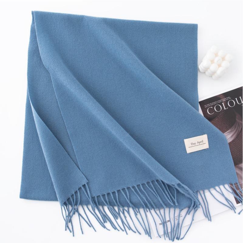 New Solid Color Maillard Imitation Cashmere Scarf for Women Autumn and Winter High End Simple Warm Shawl
