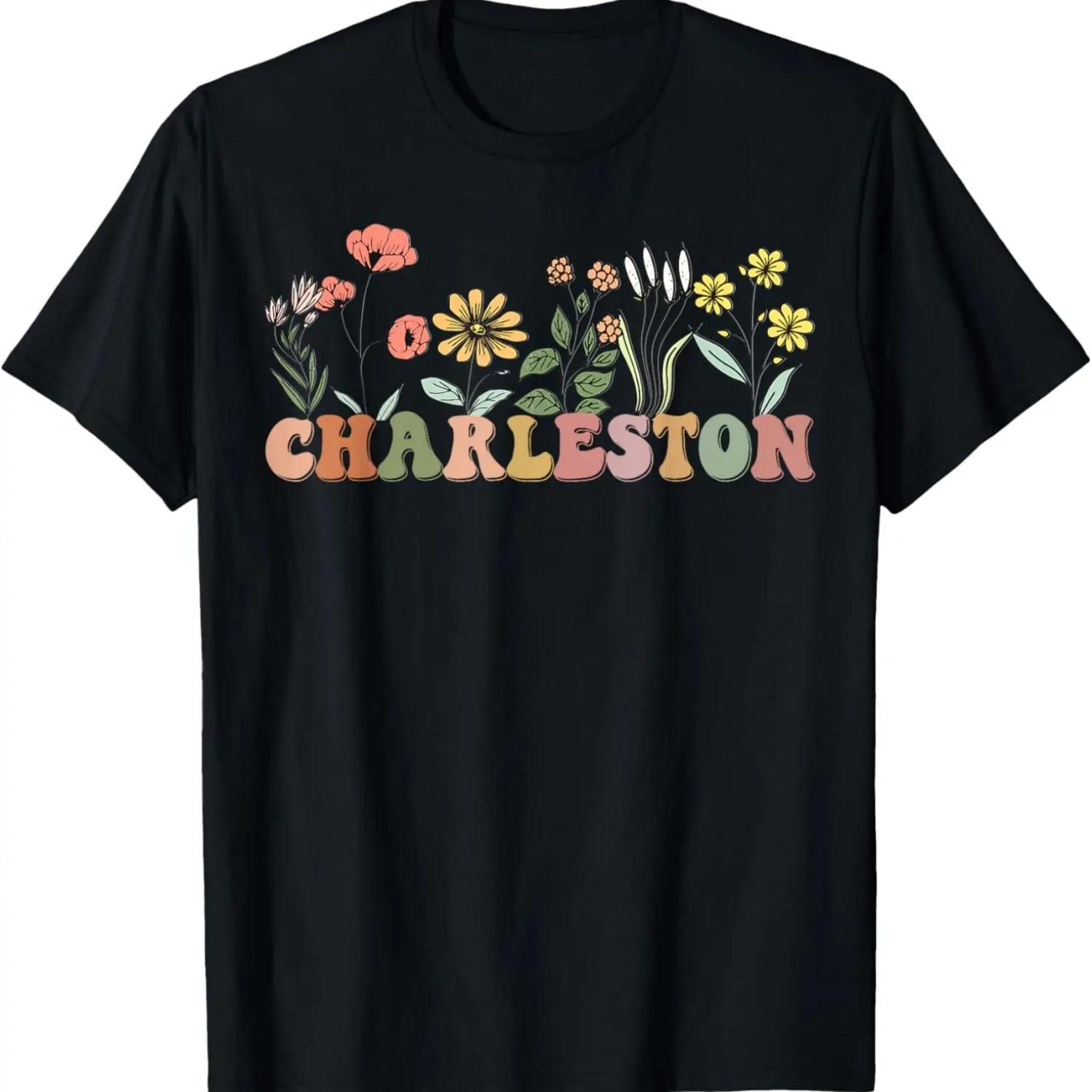Charleston SC Bachelorette, Vintage 70s Retro Wildflowers T-Shirt S