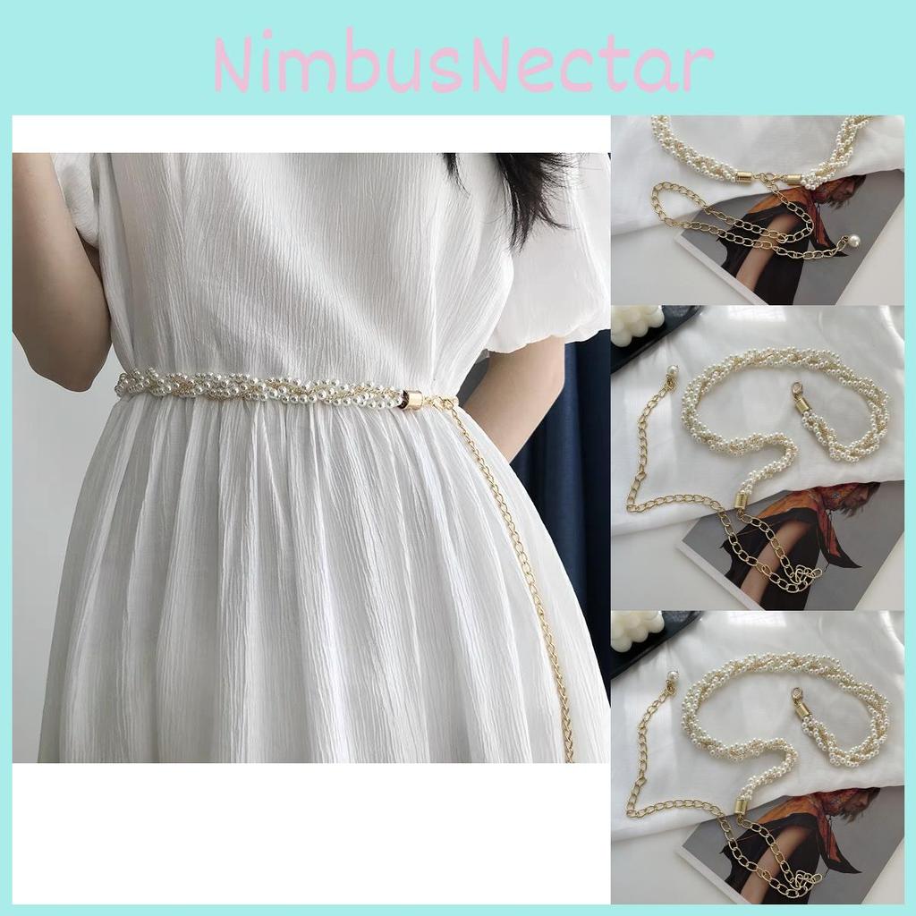 Elegant Korean Style White Pearl Waist Chain For Women Perfect For Dresses And Sweaters