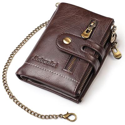 Neue Herren Geldbörsen PU Leder Kurz Kartenhalter Kette Luxusmarke Herren Geldbörse Hohe Qualität Klassisch Retro Männliche Geldbörse