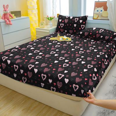 1 Lenzuolo con Angoli Matto Stampato a Cuore Semplice Moderno, Copriletto Stampato per Camera da Letto, Biancheria da Letto (Federe escluse)