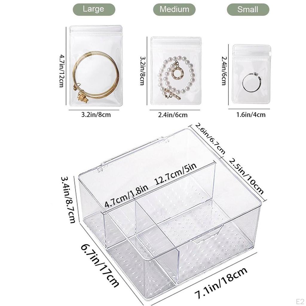 Cestovní šperkovnice Průhledné pouzdro s 60 průhlednými taštičkami s displejem