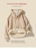 Black Solid Color Hooded Sweatshirt for Women - Korean Style, Loose Fit, Casual, Versatile, Plus Velvet Jacket for Autumn/Winter.