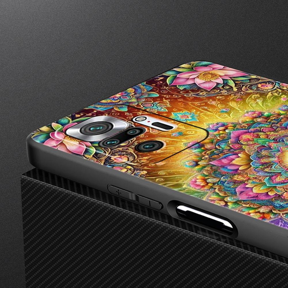 Indian Pattern Mandala Phone Case Cover for Redmi 14C 10C Note 15 14 13 12 10 11 K40 Pro Plus 5G Shockproof Soft TPU Shell Bags
