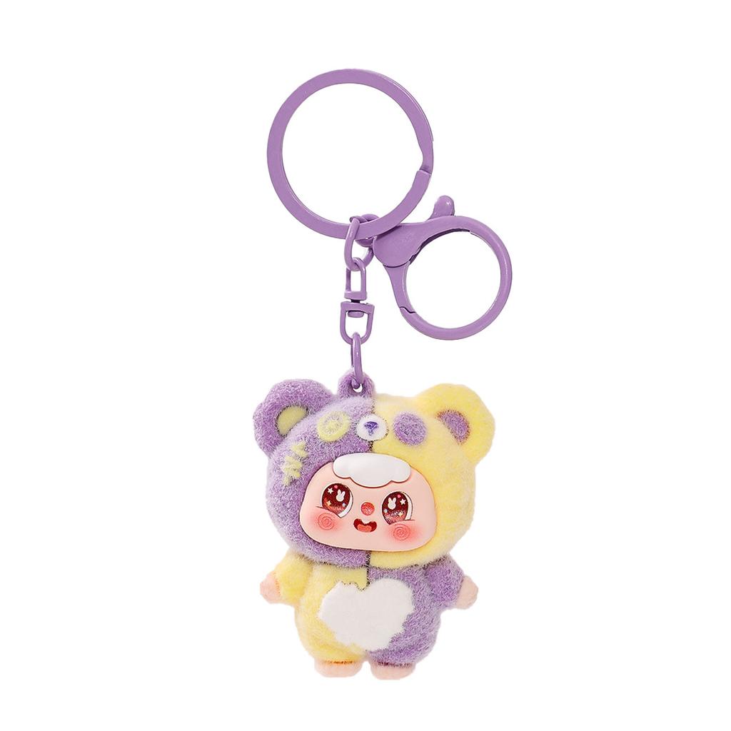Cute Flocking Color Matching Bean Bag Cute Doll Keychain Pendant Girl Heart Bag Accessories Tide Play Live Stream