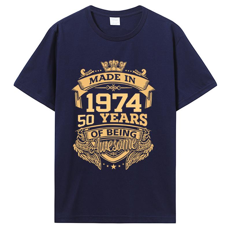 Staré Vintage 1974 Narozeninové Pánské Dámské Tričko Manželka Manžel Dárky k Narozeninám Nápisy Citát Grafické Oblečení Oversized Tričko