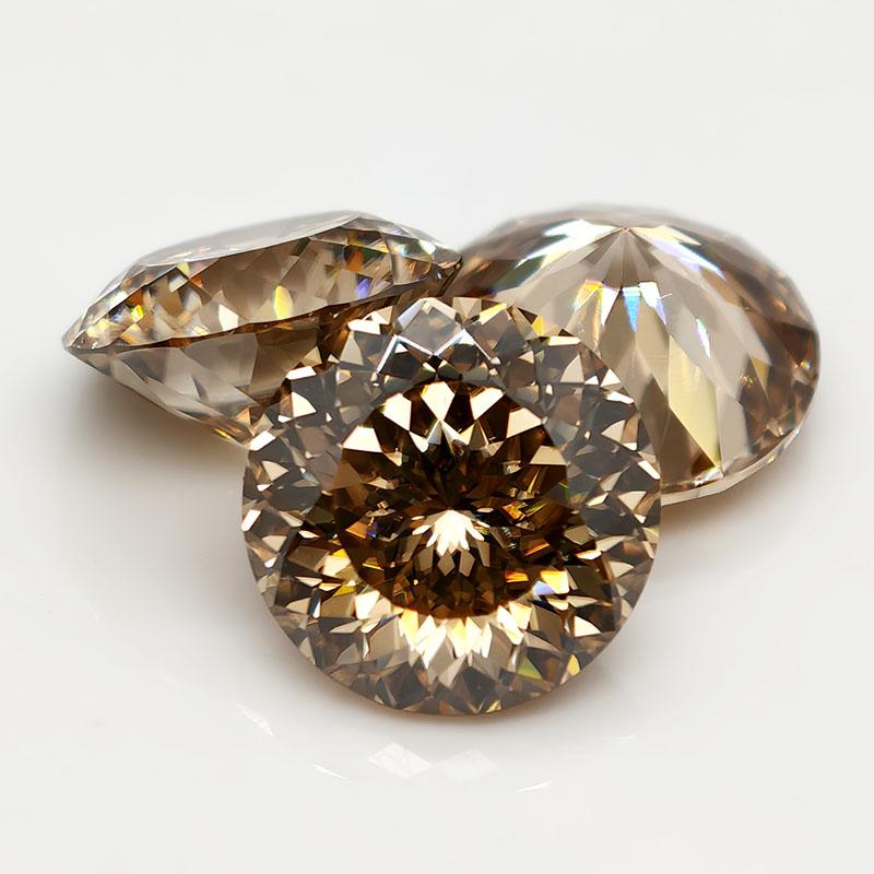Champagne Moissanite Stone With Round/100 Faces/Pear/Emerald/Radiant/Oval/Princess/Heart/Cushion/Asscher/Marquise