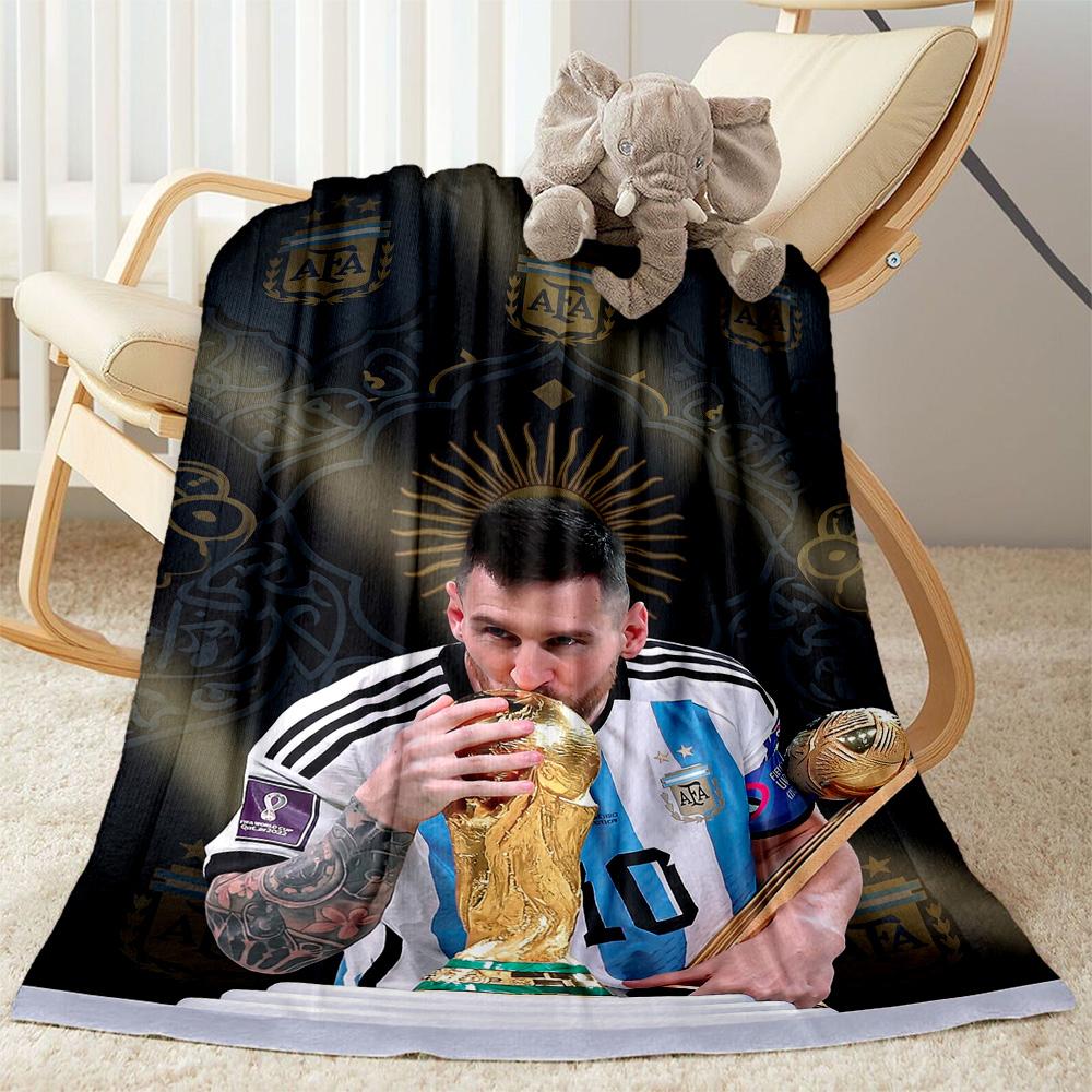 Messi 531 Blanket Warmthful Decor Perfect for Picnics Office Chair Chair for All Seasons Warmthful Decor Ideal Gift for Friends Family Couples Picnic