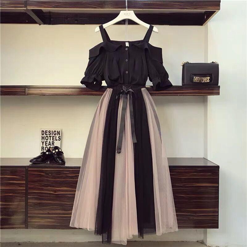 Plus Size Spring/Summer 2021 Slimming Fashion Dress Set for Women