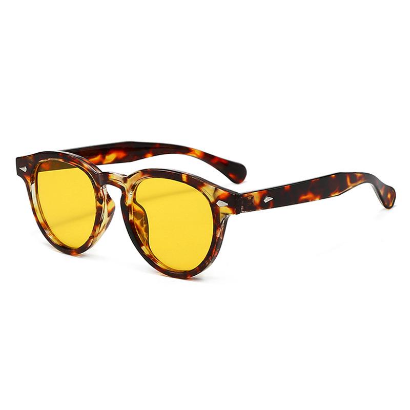 

Женские Европейские High-End Ретро Круглые Солнцезащитные Очки с Леопардовым Принтом и Черепаховой Оправой