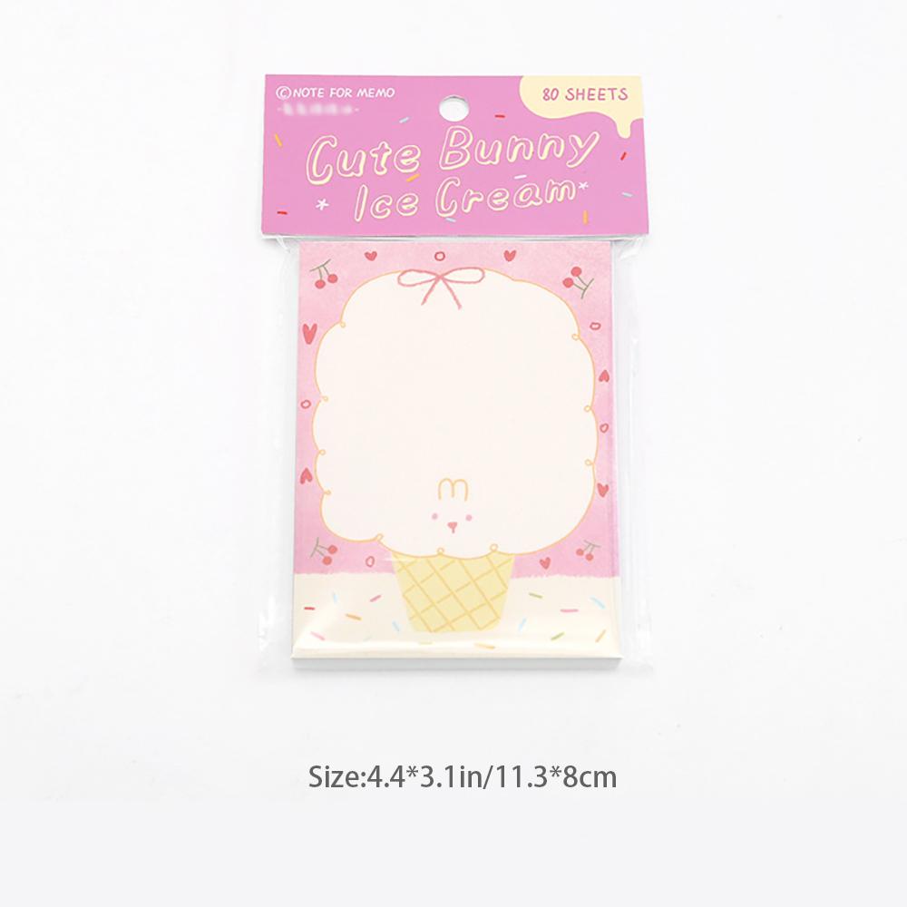 80 sheets Cute sticky notes, small animal account message material paper, student memo marker notebook