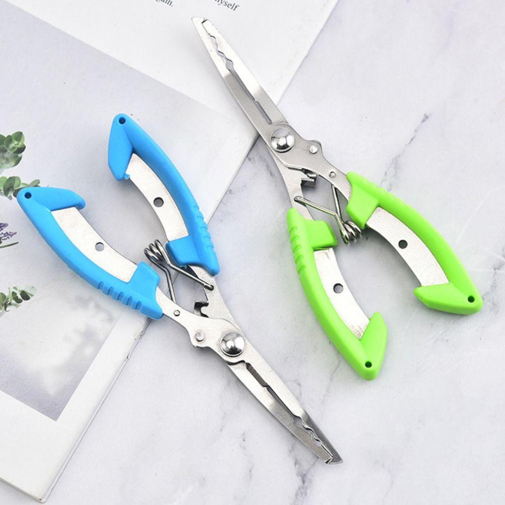 Line Cut Fish Mouth Pliers Hook with Rubber Handle Fishing Tied Hooks Pliers  Fishing Tools