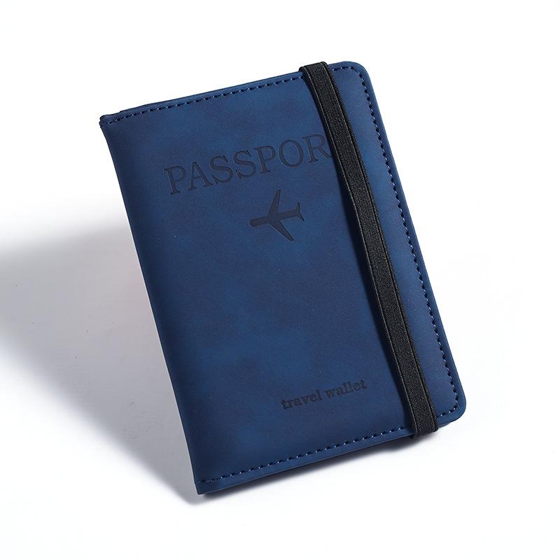 PU Leather Passport Bag, Multi-card Slot, Multi-functional Passport ID Bag, Passport Case синий