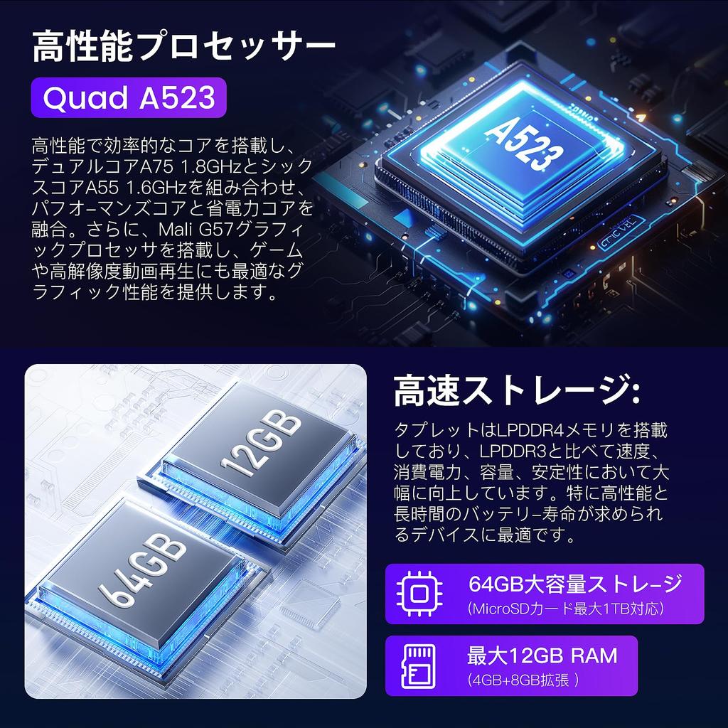 Android 15 Tablet with TF Card 2025 Widevine 6000mAh TDDI Incell IPS WiFi BT Split Gravity Wireless and Japanese Instruction Manual Included 10-inch